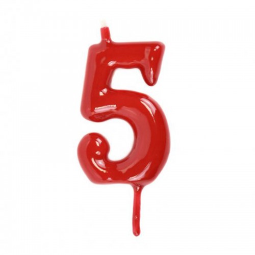 Vela Número 5 Vermelho